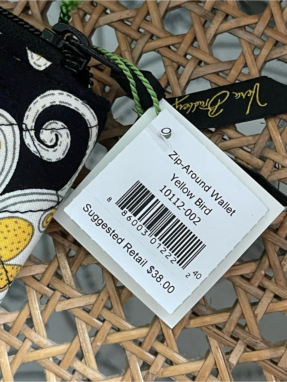NWT Vera Bradley retired “Yellow Bird” Zip-Around Wallet